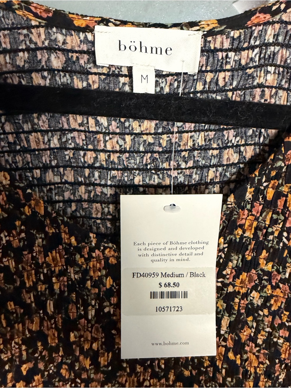 Bohme Domhnall Black Floral Midi Dress - Picture 2 of 3